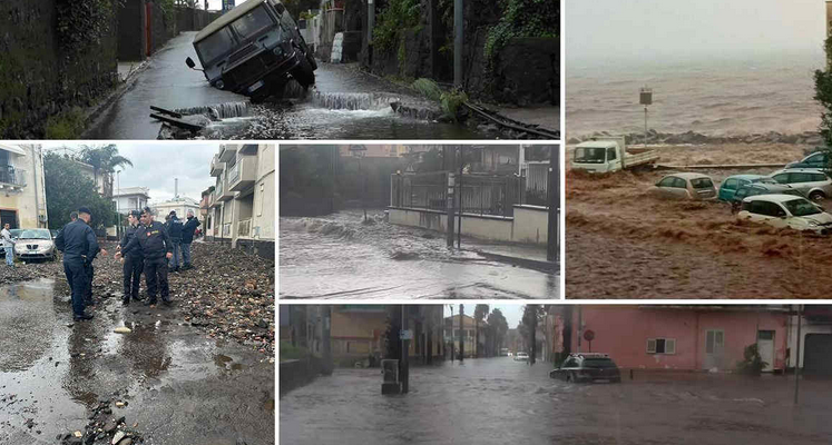 Pamje dramatike/ Moti i keq pushton Italinë, Përmbytje masive në rrugët e Siçilisë